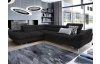Rohová sedacia súprava Fabio, čierna látka, ľavý roh