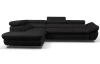 Rohová sedacia súprava Fabio, čierna látka, ľavý roh