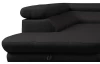 Rohová sedacia súprava Fabio, čierna látka, ľavý roh