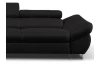 Rohová sedacia súprava Fabio, čierna látka, ľavý roh