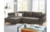 Rohová sedacia súprava Paris, blatistá hnedá látka, ľavý roh