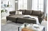 Rohová sedacia súprava Paris, blatistá hnedá látka, ľavý roh