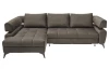 Rohová sedacia súprava Paris, blatistá hnedá látka, ľavý roh