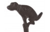 Zákazová psia ceduľa zapichovacia, hnedá liatina, 25 cm