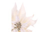 Umelá kvetina Vianočná ruža 32 cm, biela glitrovaná
