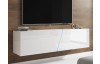 TV skrinka s osvetlením Slant 160 cm, biely lesk