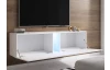 TV skrinka s osvetlením Slant 160 cm, biely lesk