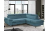 Rohová sedacia súprava Gisele, modrá látka, pravý roh