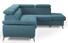 Rohová sedacia súprava Gisele, modrá látka, pravý roh