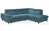 Rohová sedacia súprava Gisele, modrá látka, pravý roh