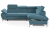 Rohová sedacia súprava Gisele, modrá látka, pravý roh