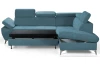 Rohová sedacia súprava Gisele, modrá látka, pravý roh