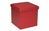 Štvorcový taburet Rico, červená ekokoža