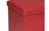 Štvorcový taburet Rico, červená ekokoža