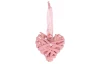 Závesná dekorácia Srdce prútené, ružové