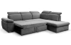 Rohová sedačka Aldon, dymovosivá štruktúrovaná látka, pravý roh