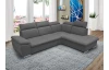 Rohová sedačka Aldon, dymovosivá štruktúrovaná látka, pravý roh
