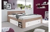 Posteľ s nočnými stolíkmi Stefan 140x200 cm, dub sonoma/biela