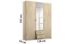 Šatníková skriňa Case, 136 cm, dub sonoma