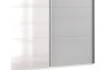 Šatníková skriňa so zrkadlom Easy Plus, 313 cm, biela / sivá