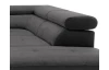 Rohová sedacia súprava Fabio, stredne šedá látka, pravý roh