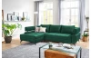 Rohová sedacia súprava Paris, tmavo zelená látka, ľavý  roh