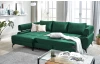 Rohová sedacia súprava Paris, tmavo zelená látka, ľavý  roh