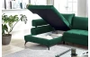 Rohová sedacia súprava Paris, tmavo zelená látka, ľavý  roh