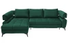 Rohová sedacia súprava Paris, tmavo zelená látka, ľavý  roh