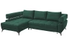 Rohová sedacia súprava Paris, tmavo zelená látka, ľavý  roh