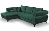 Rohová sedacia súprava Paris, tmavo zelená látka, ľavý  roh