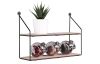 Nástenná polica Nia, čierny kov/drevo, 35 cm