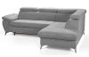 Rohová sedacia súprava Gisele, svelo šedá látka, pravý roh