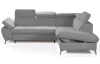 Rohová sedacia súprava Gisele, svelo šedá látka, pravý roh