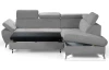 Rohová sedacia súprava Gisele, svelo šedá látka, pravý roh