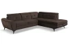 Rohová sedacia súprava Sergio, tmavo hnedá látka, pravý roh