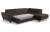 Rohová sedacia súprava Sergio, tmavo hnedá látka, pravý roh