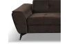 Rohová sedacia súprava Sergio, tmavo hnedá látka, pravý roh