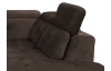 Rohová sedacia súprava Sergio, tmavo hnedá látka, pravý roh
