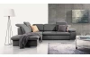 Rohová sedačka Aldon,dymovosivá štruktúrovaná látka, ľavý roh