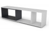 TV stolík / regál Cubix, biely / grafitovo šedý