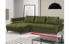 Rohová sedacia súprava Paris, machová zelená látka, ľavý roh