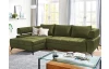 Rohová sedacia súprava Paris, machová zelená látka, ľavý roh