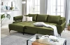Rohová sedacia súprava Paris, machová zelená látka, ľavý roh