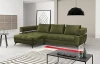 Rohová sedacia súprava Paris, machová zelená látka, ľavý roh