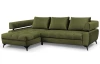 Rohová sedacia súprava Paris, machová zelená látka, ľavý roh
