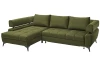 Rohová sedacia súprava Paris, machová zelená látka, ľavý roh