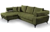 Rohová sedacia súprava Paris, machová zelená látka, ľavý roh