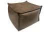 Štvorcový taburet Stockholm 70x70 cm, hnedá látka vo vintage optike kože