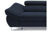 Rohová sedacia súprava Fabio, tmavo modrá látka, pravý roh